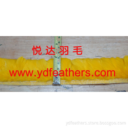 Best quality dyed yellow colour chicken hen fringe